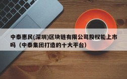 中泰惠民(深圳)区块链有限公司股权能上市吗（中泰集团打造的十大平台）