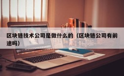 区块链技术公司是做什么的（区块链公司有前途吗）