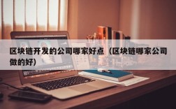 区块链开发的公司哪家好点（区块链哪家公司做的好）