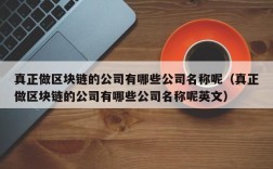 真正做区块链的公司有哪些公司名称呢（真正做区块链的公司有哪些公司名称呢英文）