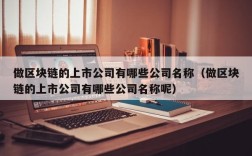 做区块链的上市公司有哪些公司名称（做区块链的上市公司有哪些公司名称呢）
