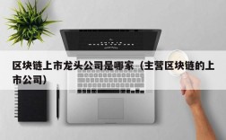 区块链上市龙头公司是哪家（主营区块链的上市公司）