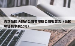真正做区块链的公司有哪些公司呢英文（做区块链技术的公司）