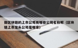 做区块链的上市公司有哪些公司名称呢（区块链上市龙头公司是哪家）