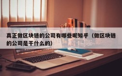 真正做区块链的公司有哪些呢知乎（做区块链的公司是干什么的）