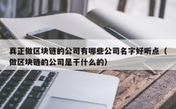 真正做区块链的公司有哪些公司名字好听点（做区块链的公司是干什么的）