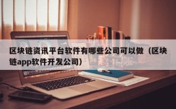 区块链资讯平台软件有哪些公司可以做（区块链app软件开发公司）