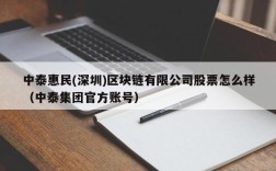 中泰惠民(深圳)区块链有限公司股票怎么样（中泰集团官方账号）