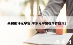 央视批评元宇宙[专家元宇宙在炒作阶段]