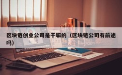 区块链创业公司是干嘛的（区块链公司有前途吗）