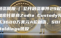 融资周报 | 公开融资事件29起；加密托管商Zodia Custody完成3600万美元A轮融资，SBI Holdings领投