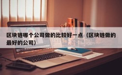 区块链哪个公司做的比较好一点（区块链做的最好的公司）