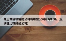 真正做区块链的公司有哪些公司名字好听（区块链比较好的公司）