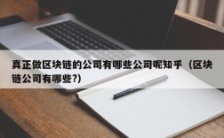 真正做区块链的公司有哪些公司呢知乎（区块链公司有哪些?）