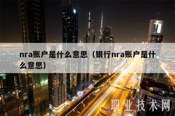 nra账户是什么意思（银行nra账户是什么意思）-图1