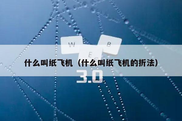 什么叫纸飞机（什么叫纸飞机的折法）-图1