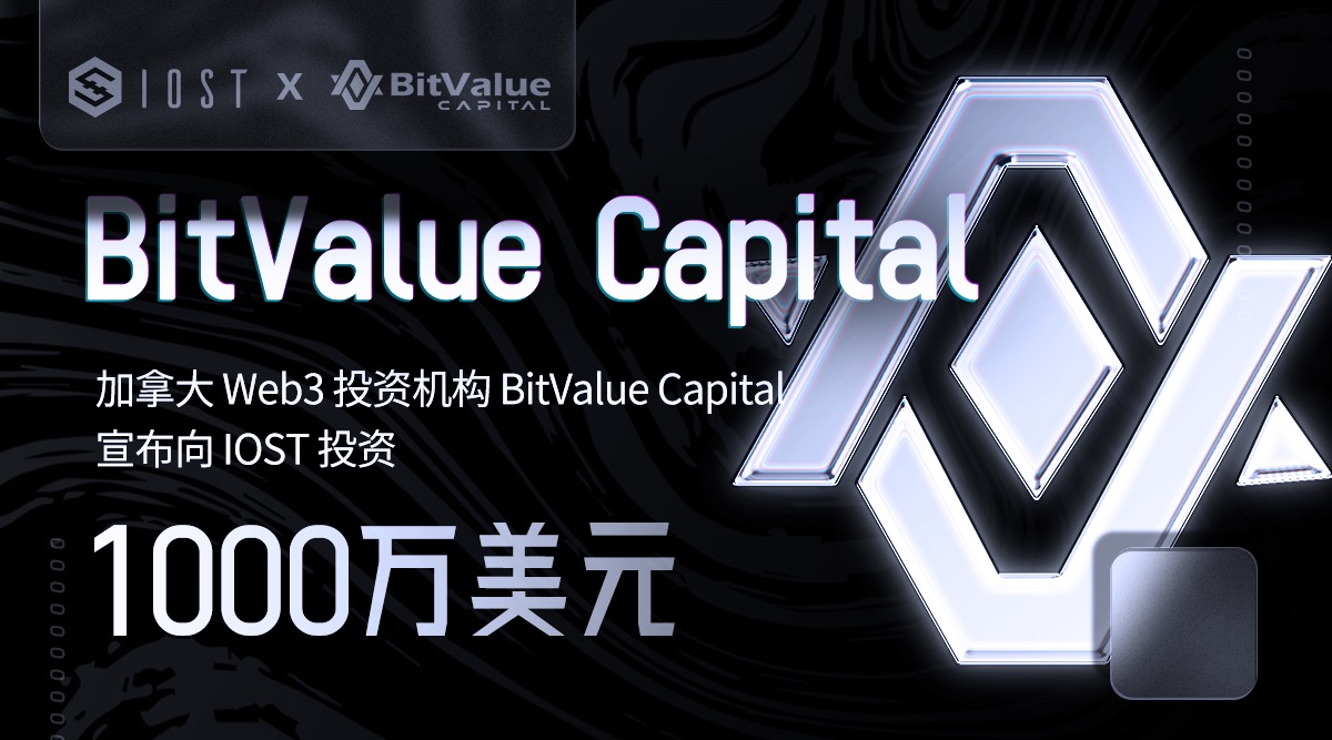 加拿大 Web3 投资机构 BitValue Capital 宣布向 IOST 投资1000万美元-图1