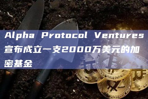 Alpha Protocol Ventures宣布成立一支2000万美元的加密基金-图1